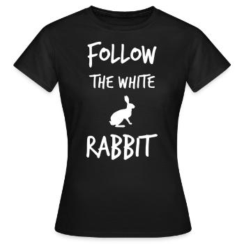 Suivez le lapin blanc - T-shirt Femme - noir - Devant - AI Model Female 172 dark (172cm)