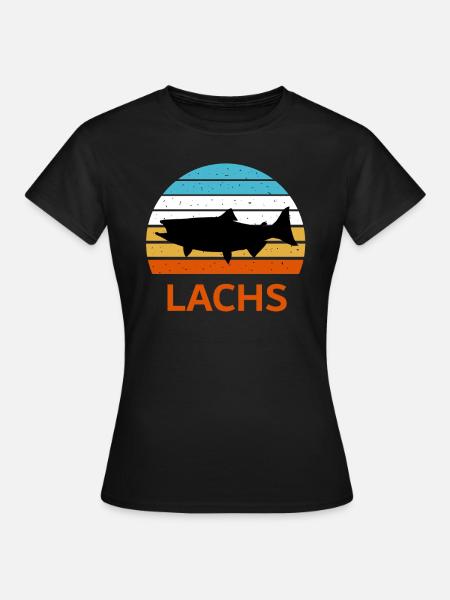 Lachs Fisch Fische Lachse Angeln Angler Meer See - Frauen T-Shirt - Schwarz
