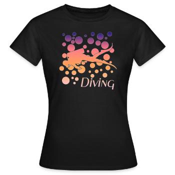 Diving diving - Frauen T-Shirt - Schwarz - Vorne - AI Model Female 172 dark (172cm)