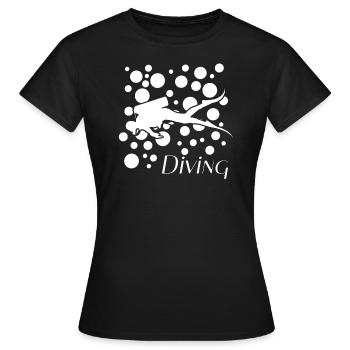 Taucher mit Luftblasen diving - Frauen T-Shirt - Schwarz - Vorne - AI Model Female 172 dark (172cm)
