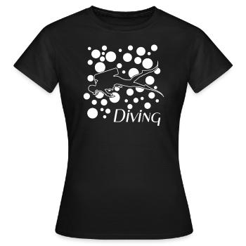 Diving - Frauen T-Shirt - Schwarz - Vorne - AI Model Female 172 dark (172cm)