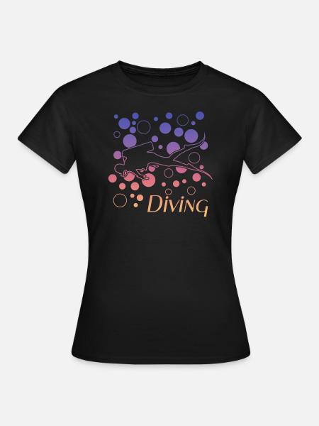 diving tauchen - Frauen T-Shirt - Schwarz