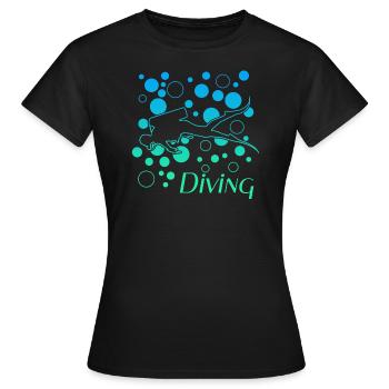 Diving - Frauen T-Shirt - Schwarz - Vorne - AI Model Female 172 dark (172cm)