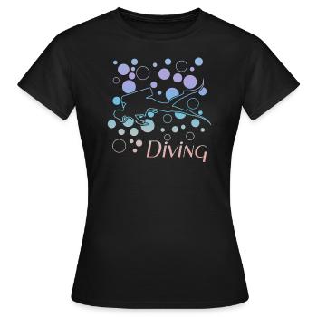 Diving - Frauen T-Shirt - Schwarz - Vorne - AI Model Female 172 dark (172cm)