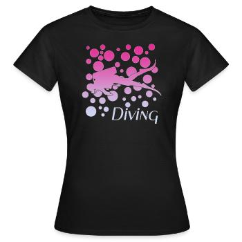 Diving - Frauen T-Shirt - Schwarz - Vorne - AI Model Female 172 dark (172cm)