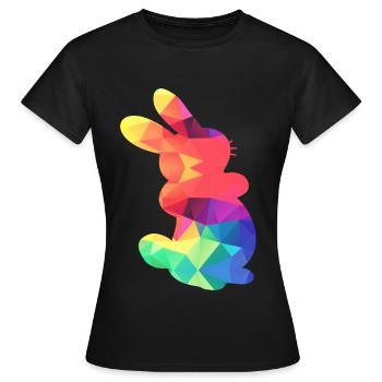 Buntes Häschen - Frauen T-Shirt - Schwarz - Vorne - AI Model Female 172 dark (172cm)