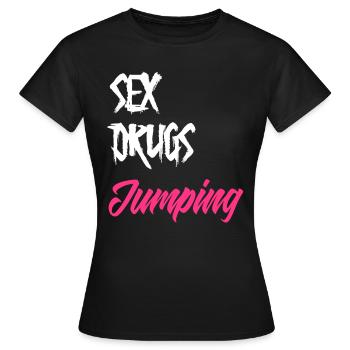 jumping trampoline girl jumping jump gift - Women's T-Shirt - black - Front - AI Model Female 172 dark (172cm)