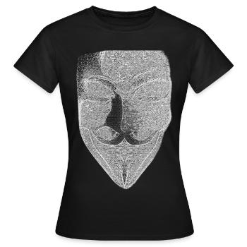 Anonymous v wie vendetta maske - Frauen T-Shirt - Schwarz - Vorne - AI Model Female 172 dark (172cm)