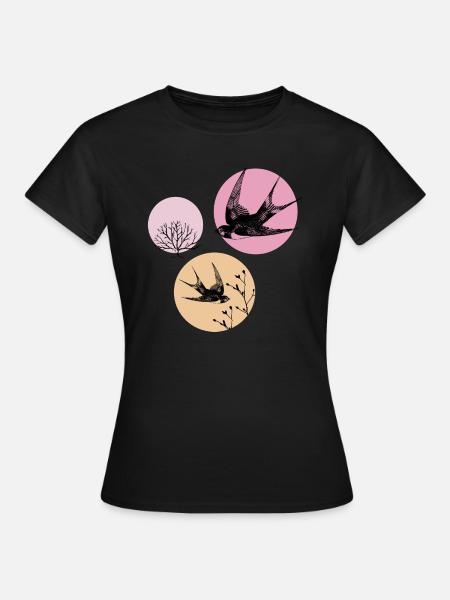 Hirondelles de printemps - T-shirt Femme - noir