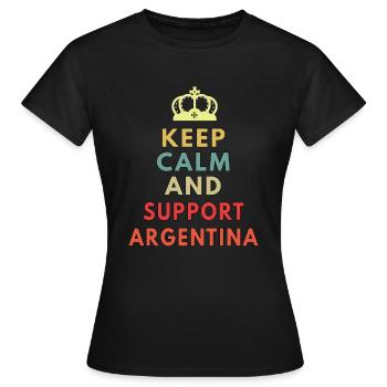 keep calm and support argentina - Women's T-Shirt - black - Front - AI Model Female 172 dark (172cm)