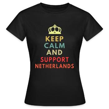 keep calm and support netherlands - Women's T-Shirt - black - Front - AI Model Female 172 dark (172cm)
