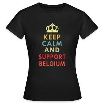 keep calm and support belgium - Women's T-Shirt - black - Front - AI Model Female 172 dark (172cm)