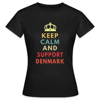 keep calm and support denmark - Women's T-Shirt - black - Front - AI Model Female 172 dark (172cm)