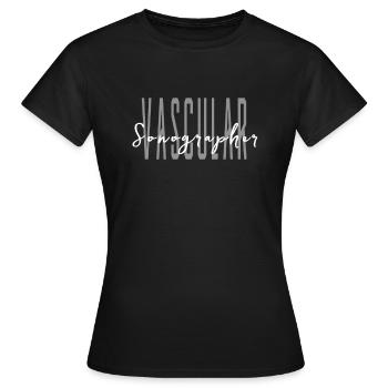 Vascular Sonographer Cardiac Tech Sonography - Women's T-Shirt - black - Front - AI Model Female 172 dark (172cm)