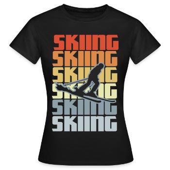 Domaine skiable - T-shirt Femme - noir - Devant - AI Model Female 172 dark (172cm)
