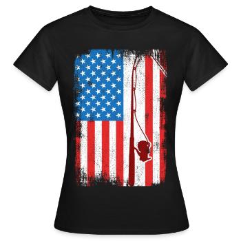 4. Juli Angeln - Frauen T-Shirt - Schwarz - Vorne - AI Model Female 172 dark (172cm)