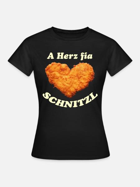 A Herz Fia Schnitzl - hell - Frauen T-Shirt - Schwarz