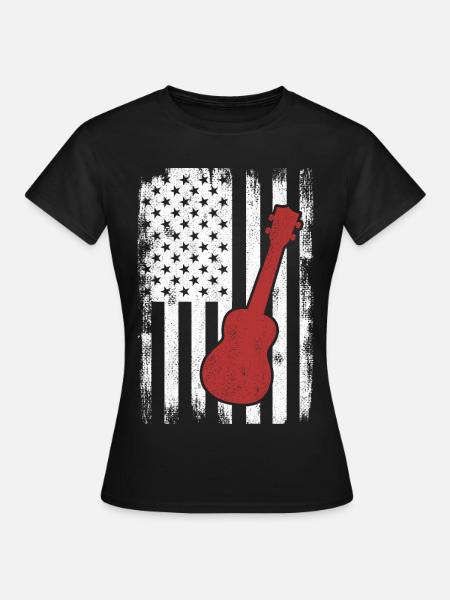US Ukulele Spieler - Frauen T-Shirt - Schwarz