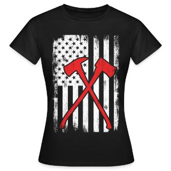Brigade des pompiers des États-Unis - T-shirt Femme - noir - Devant - AI Model Female 172 dark (172cm)