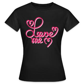 Love ME - Women's T-Shirt - black - Front - AI Model Female 172 dark (172cm)