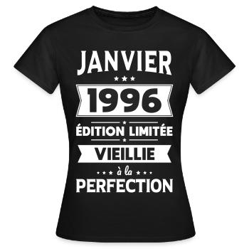 30th Anniversary - January 1996 Perfection - Women's T-Shirt - black - Front - AI Model Female 172 dark (172cm)