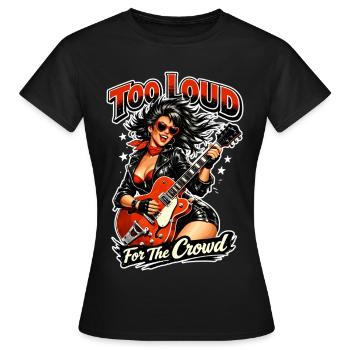 Trop bruyant pour la foule : Pin-up rockabilly - T-shirt Femme - noir - Devant - AI Model Female 172 dark (172cm)