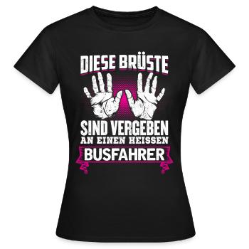 BUSFAHRER - Brüste - Frauen T-Shirt - Schwarz - Vorne - AI Model Female 172 dark (172cm)