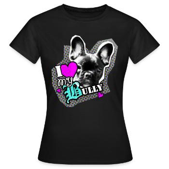 Bully - French Bulldog - Love - Women's T-Shirt - black - Front - AI Model Female 172 dark (172cm)
