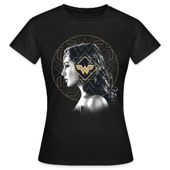 Wonder Woman 1984 Profil Porträt - Frauen T-Shirt - Schwarz - Vorne - AI Model Female 172 dark (172cm)