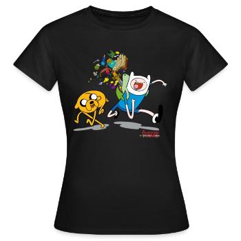 Adventure Time Jake And Finn - Women's T-Shirt - black - Front - AI Model Female 172 dark (172cm)