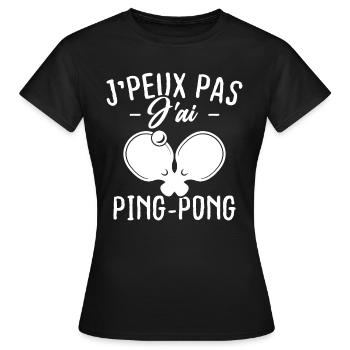 Ich kann nicht Ping-Pong haben - Frauen T-Shirt - Schwarz - Vorne - AI Model Female 172 dark (172cm)