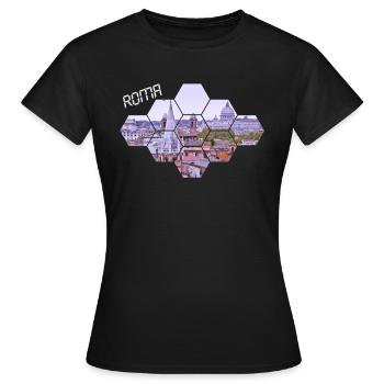 Roma - Frauen T-Shirt - Schwarz - Vorne - AI Model Female 172 dark (172cm)