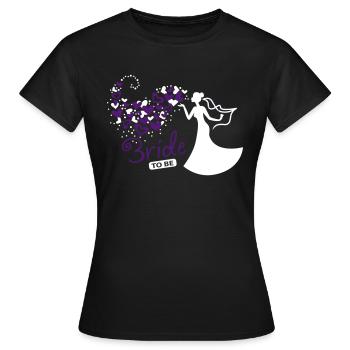 nuages de coeur Jeune mariée à être - T-shirt Femme - noir - Devant - AI Model Female 172 dark (172cm)