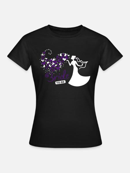 Herzwolken Bride to be - Frauen T-Shirt - Schwarz