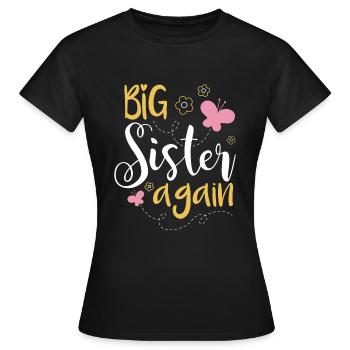 Big soeur cadeau Big Sister Again - T-shirt Femme - noir - Devant - AI Model Female 172 dark (172cm)