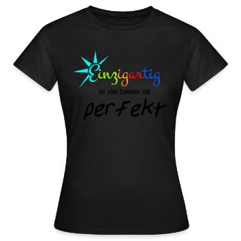 besonders perfekt Spruch - Frauen T-Shirt - Schwarz - Vorne - AI Model Female 172 dark (172cm)