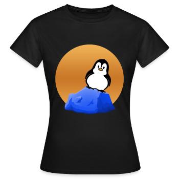 Pingouin sur l' - Pingouin sur l' - T-shirt Femme - noir - Devant - AI Model Female 172 dark (172cm)