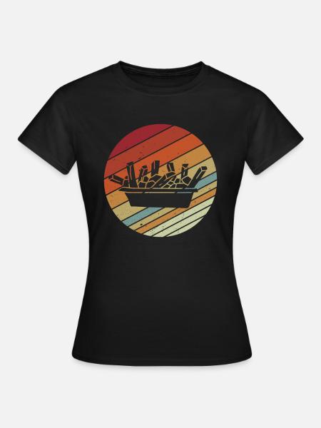 Retro Vinatge Style Food Lover Poutine - Vrouwen T-shirt - zwart