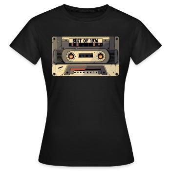 Best of 1976 - Kassette 1976 - Geboren 1976 Geschenk - Frauen T-Shirt - Schwarz - Vorne - AI Model Female 172 dark (172cm)
