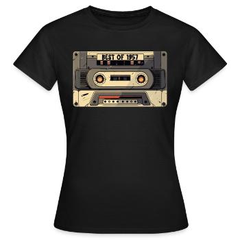 Best of 1957 - Kassette 1957 - Geboren 1957 Geschenk - Frauen T-Shirt - Schwarz - Vorne - AI Model Female 172 dark (172cm)