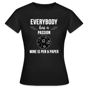 Pen and paper - T-shirt Femme - noir - Devant - AI Model Female 172 dark (172cm)
