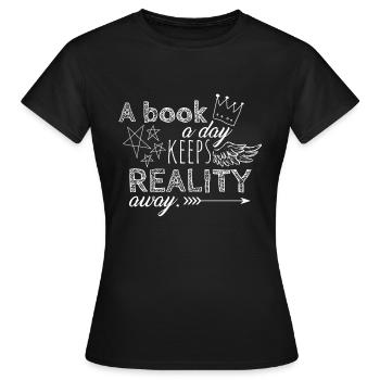 A book a day bookner shirt gift - Women's T-Shirt - black - Front - AI Model Female 172 dark (172cm)