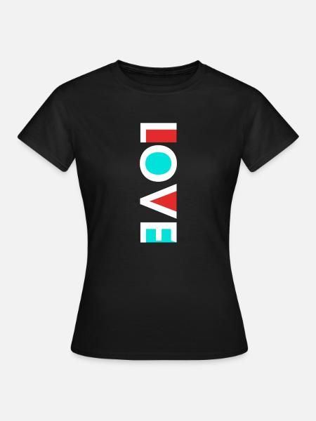 Love Text Logo Design - White - Women's T-Shirt - black