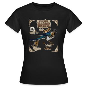 Steampunk Clockwork Magpie - Women's T-Shirt - black - Front - AI Model Female 172 dark (172cm)