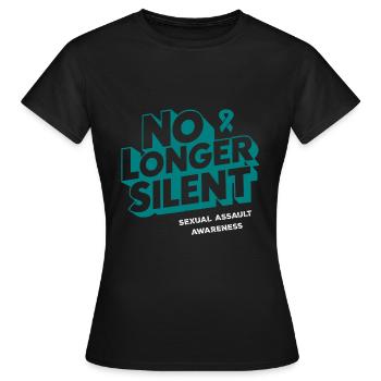 Ne plus se taire, le Mois de la sensibilisation aux agressions sexuelles - T-shirt Femme - noir - Devant - AI Model Female 172 dark (172cm)