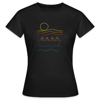 Alle in einem Boot - Frauen T-Shirt - Schwarz - Vorne - AI Model Female 172 dark (172cm)