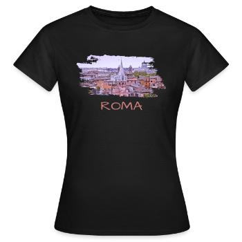 Roma Italia - Frauen T-Shirt - Schwarz - Vorne - AI Model Female 172 dark (172cm)