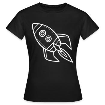 Raumschiff Rakete - Frauen T-Shirt - Schwarz - Vorne - AI Model Female 172 dark (172cm)