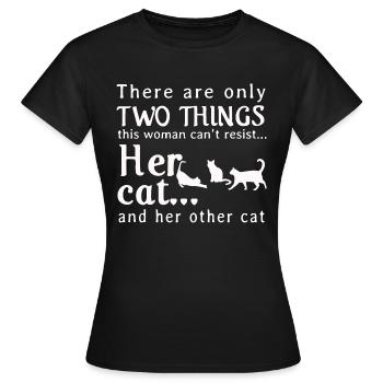 Her cat and her other cat - Women's T-Shirt - black - Front - AI Model Female 172 dark (172cm)