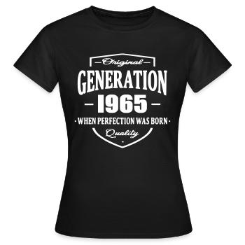 Generation 1965 - Women's T-Shirt - black - Front - AI Model Female 172 dark (172cm)